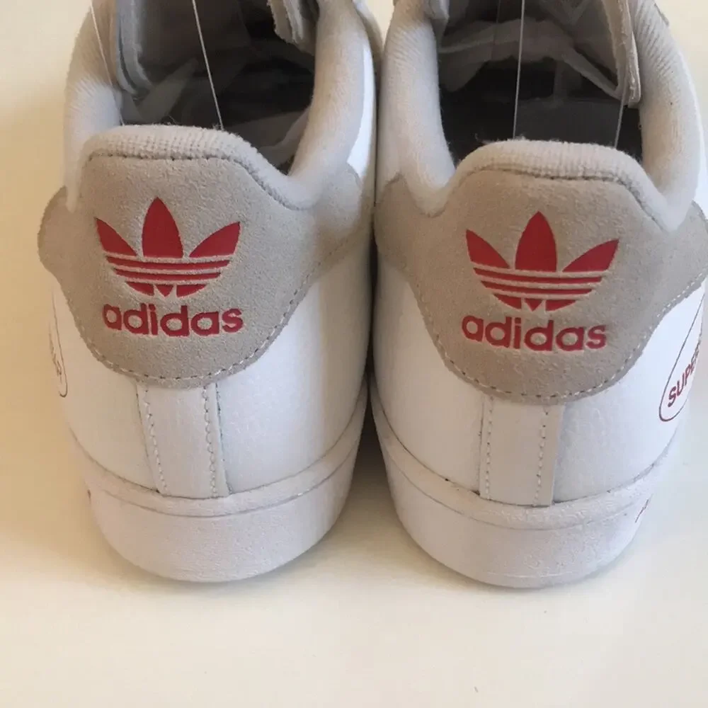 Adidas Originals Superstar OG Sneakers White Vivid Red Shoes Mens Size 9 GY0995